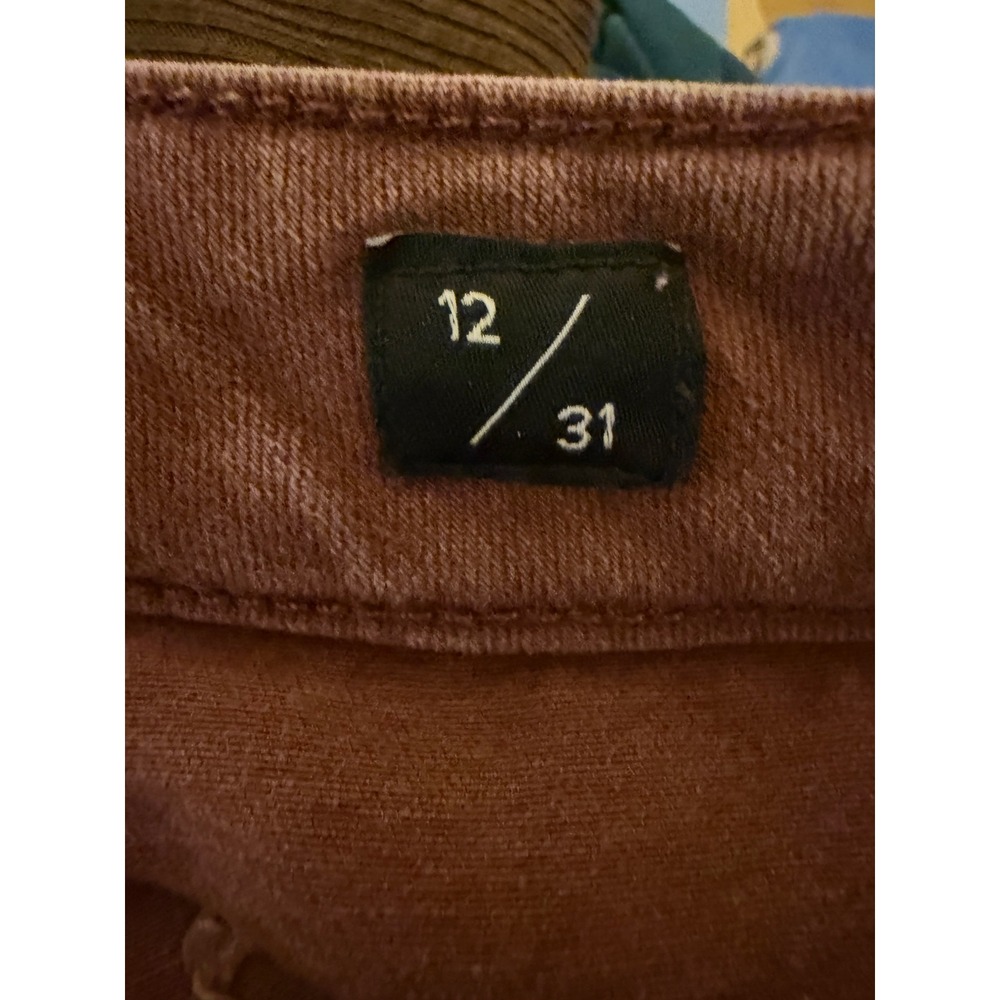 Lucky Brand Bridgette Skinny Jeans Burgundy Raw Hem Size 12/31 High Rise Wine - Picture 5 of 11